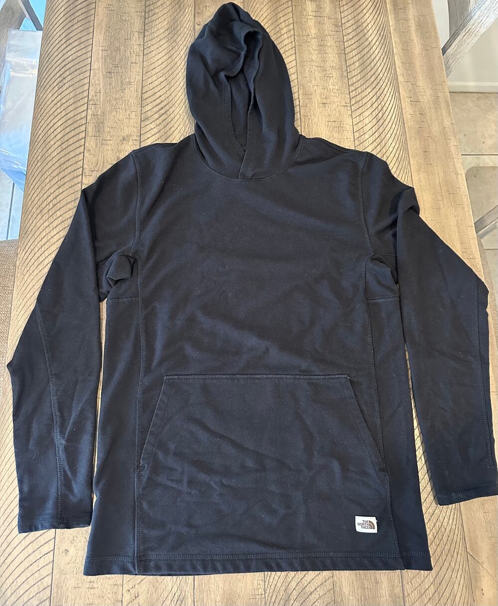 The North Face Men's Black Long Sleeve Hoodie Sweatshirt Pullover Pocket Size M